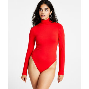 Bar III Women's Size XXS Cherry On Top Red Turtleneck Bodysuit NWT